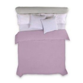 Funda nórdica lisa algodón malva vista cenital