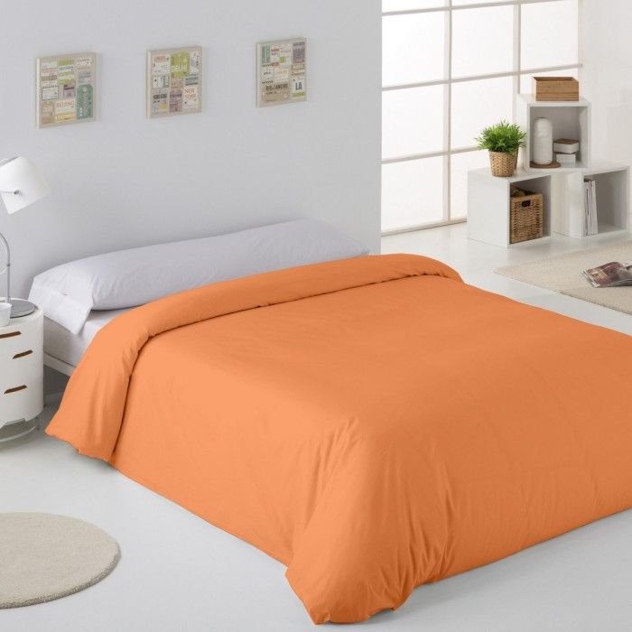 Funda nórdica lisa algodón mango escena de cama