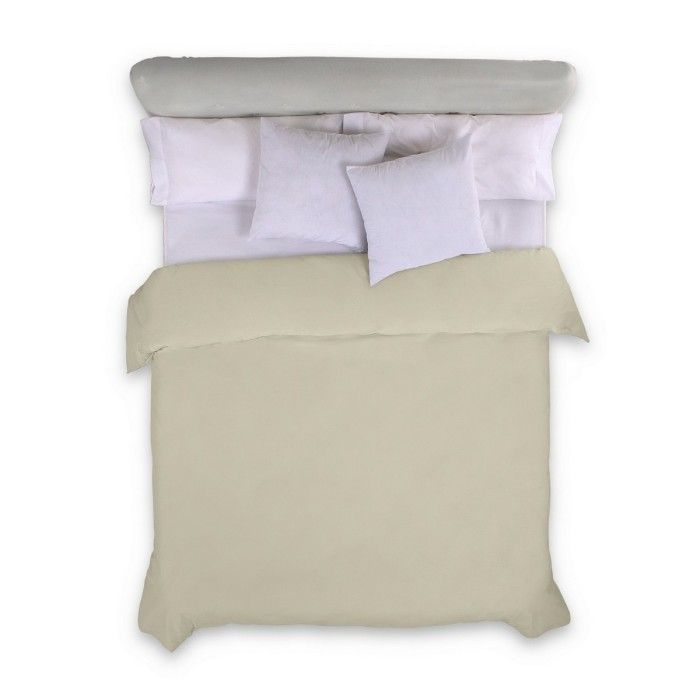 Funda nórdica lisa algodón piedra vista cenital