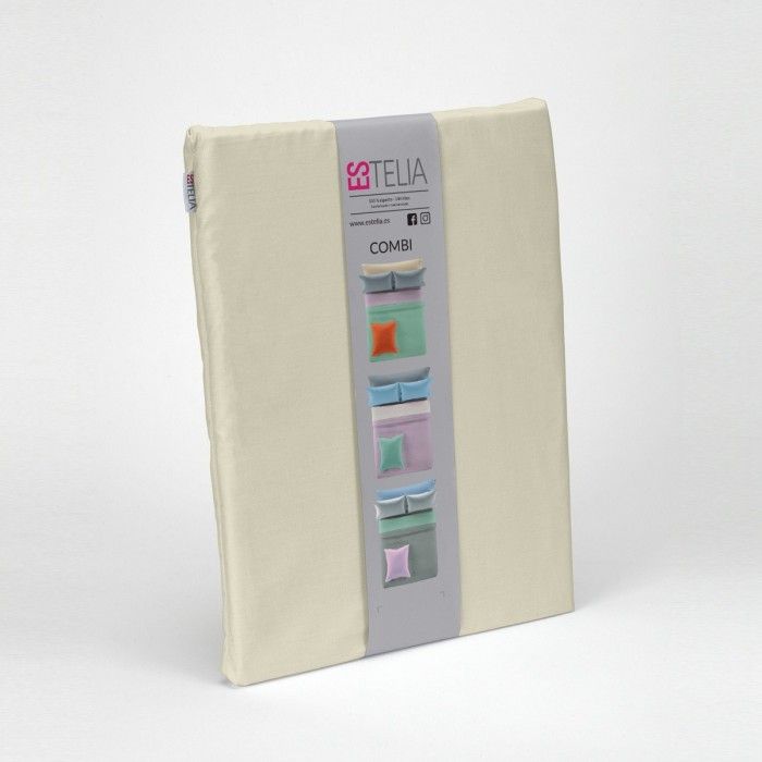 Funda nórdica lisa algodón piedra presentación en bolsa de tela