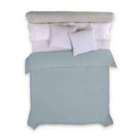 Funda nórdica lisa algodón plata vista cenital