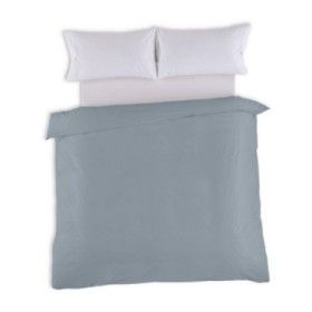 Funda nórdica lisa percal acero vista cenital