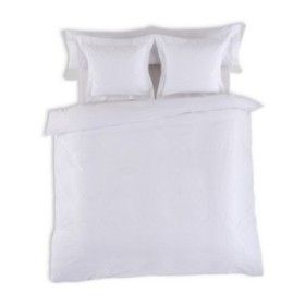 Funda nórdica lisa percal blanco vista cenital
