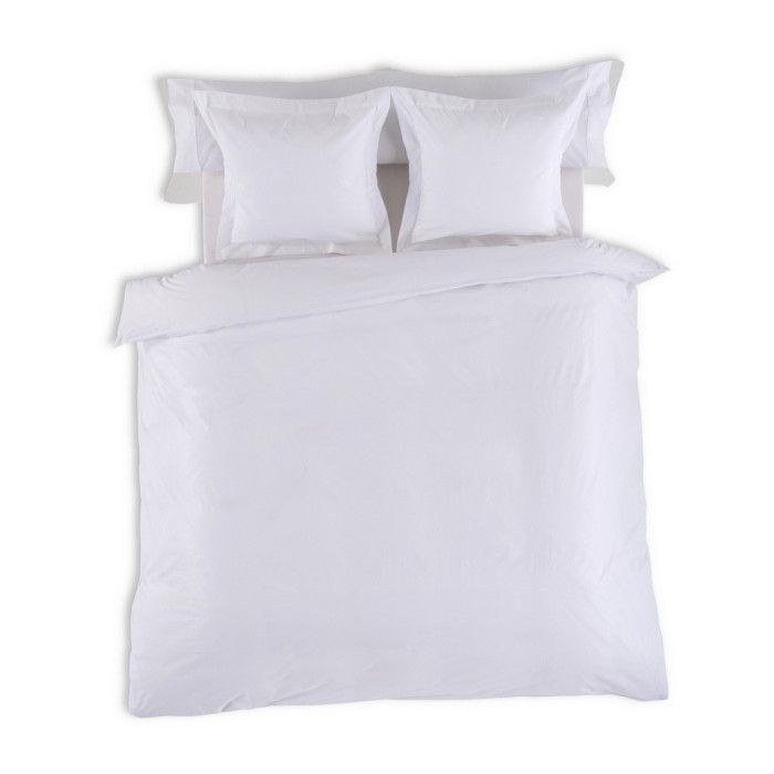 Funda nórdica lisa percal blanco vista cenital