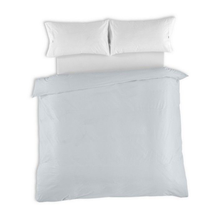 Funda nórdica lisa percal perla vista cenital