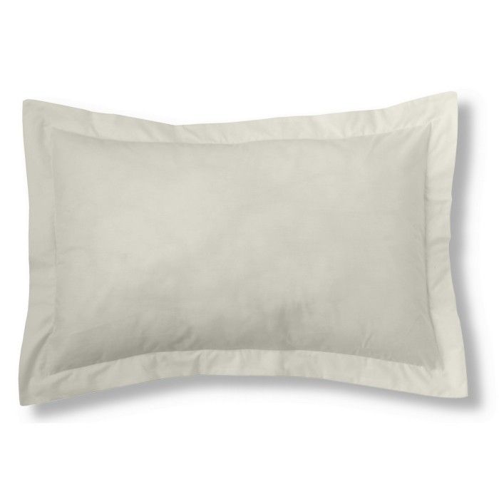 Funda de cojín algodón crema 50x75 cm con pestaña