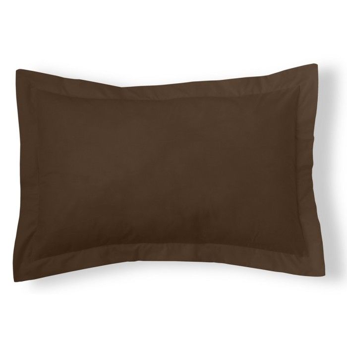 Funda de cojín percal chocolate 50x75 cm con pestaña