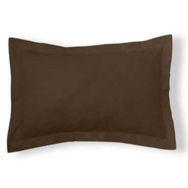 Funda de cojín percal chocolate 50x75 cm con pestaña