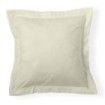 Funda de cojín percal marfil 55x55cm con pestaña