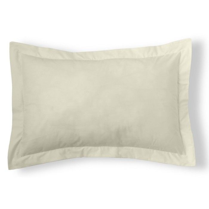 Funda de cojín percal marfil 50x75 cm con pestaña
