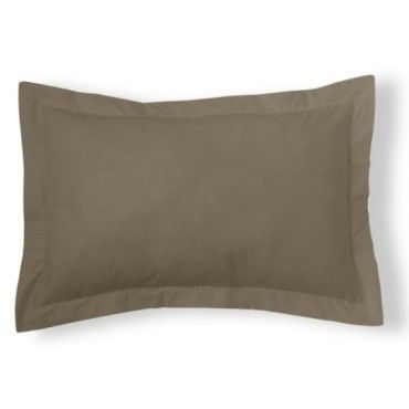 Funda de cojín percal visón 50x75 cm con pestaña