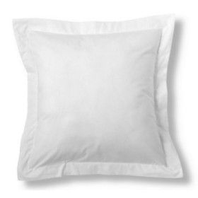 Funda de cojín satén blanco 55x55cm con pestaña