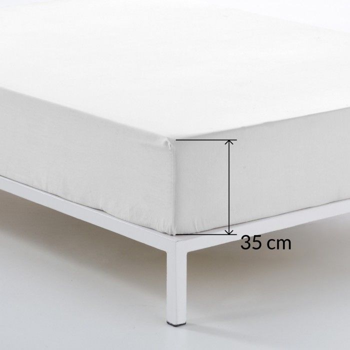 Bajera alto 35 cm algodón blanco detalle esquina