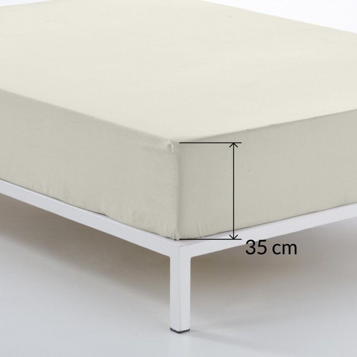 Bajera alto 35 cm algodón crema detalle esquina