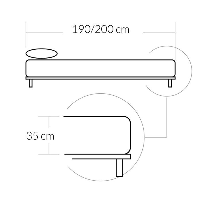 Bajera ajustable algodón alto 35 cm