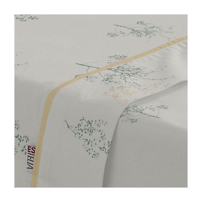 Juego de sábanas Vairy verde detalle del dibujo
