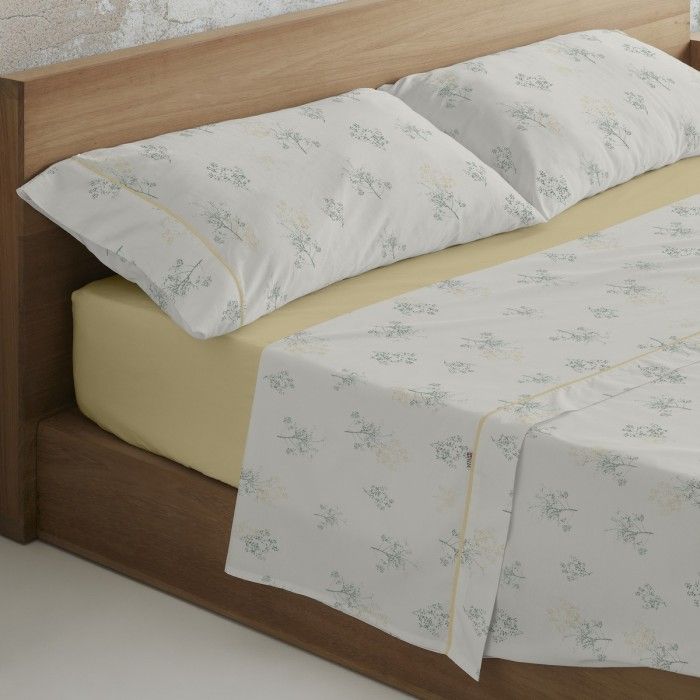 Juego de sábanas Vairy verde escena de cama