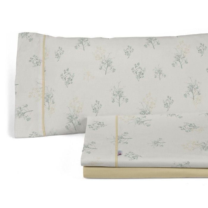 Juego de sábanas Vairy verde bodegón