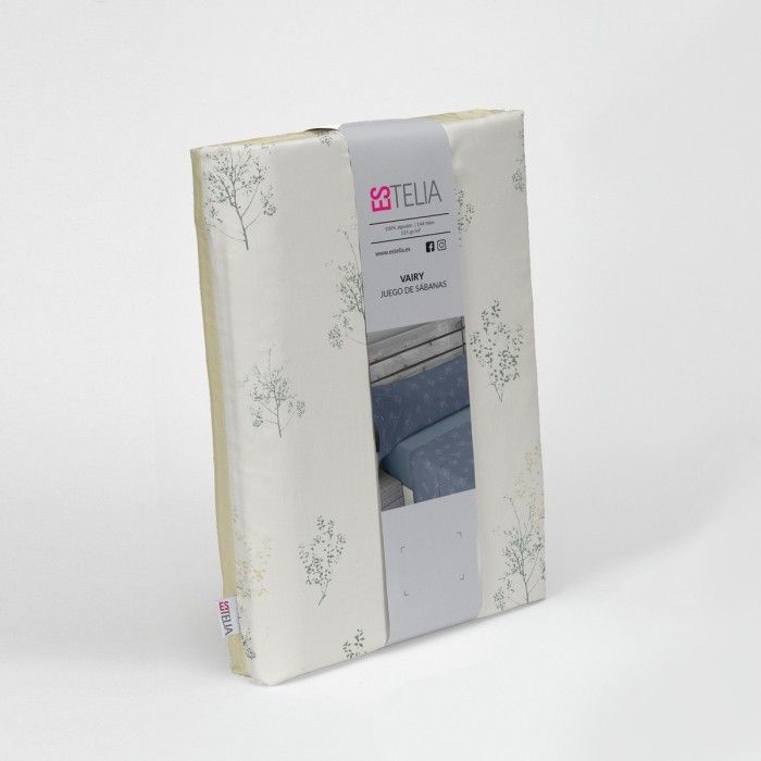 Juego de sábanas Vairy verde presentación en bolsa de tela