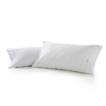 Funda de almohada algodón 600 hilos blanco cierre en tapa y solapa
