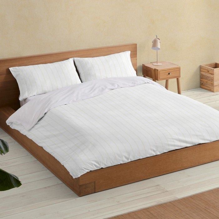 Dúo funda nórdica + almohada Rita piedra escena de cama