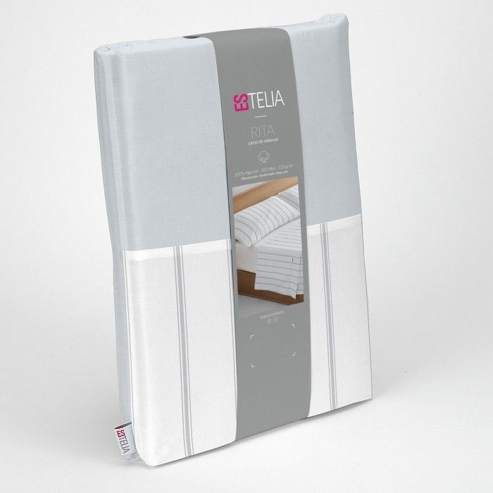 Juego sábanas Rita 200 hilos perla presentación en bolsa de tela