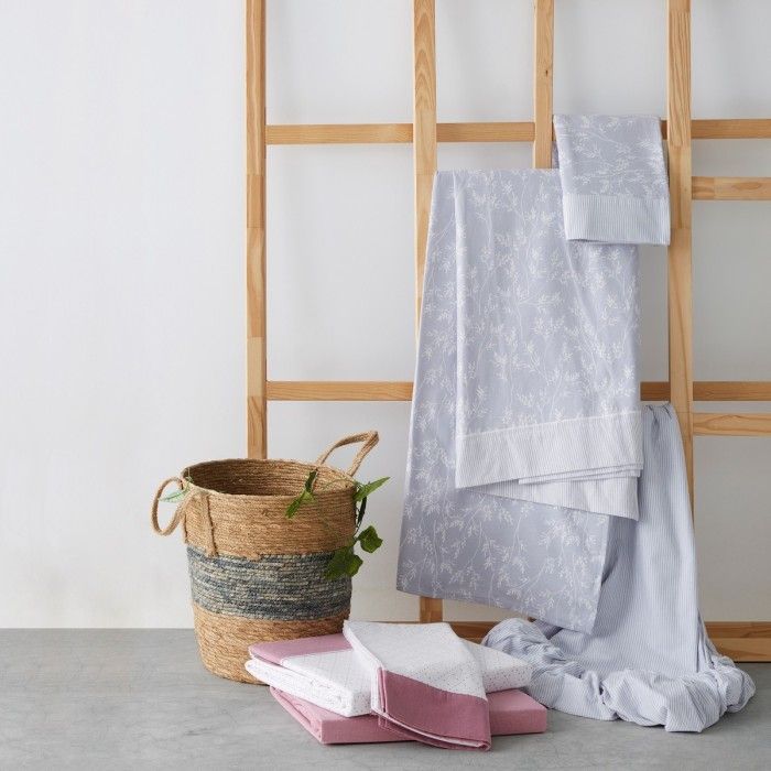 Juego sábanas franela Zahara azul composición