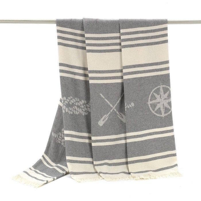 Fouta Maca gris presentación