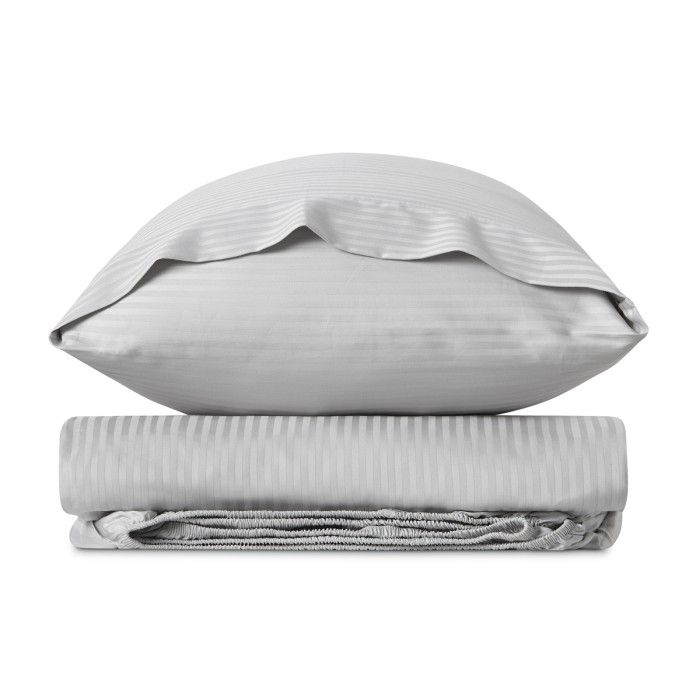 Bodegón Satén Listado Perla 300 hilos