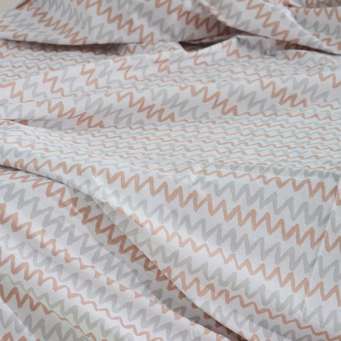 Juego de sábanas estampado Cloe rosa detalle