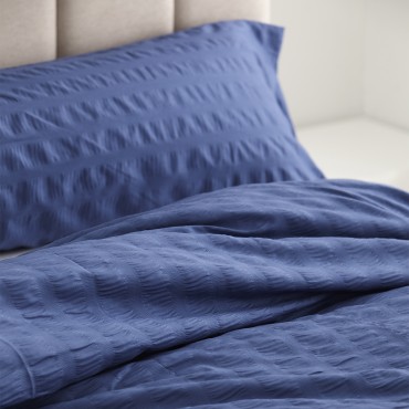 Dúo funda nórdica + almohada aman azulon detalle