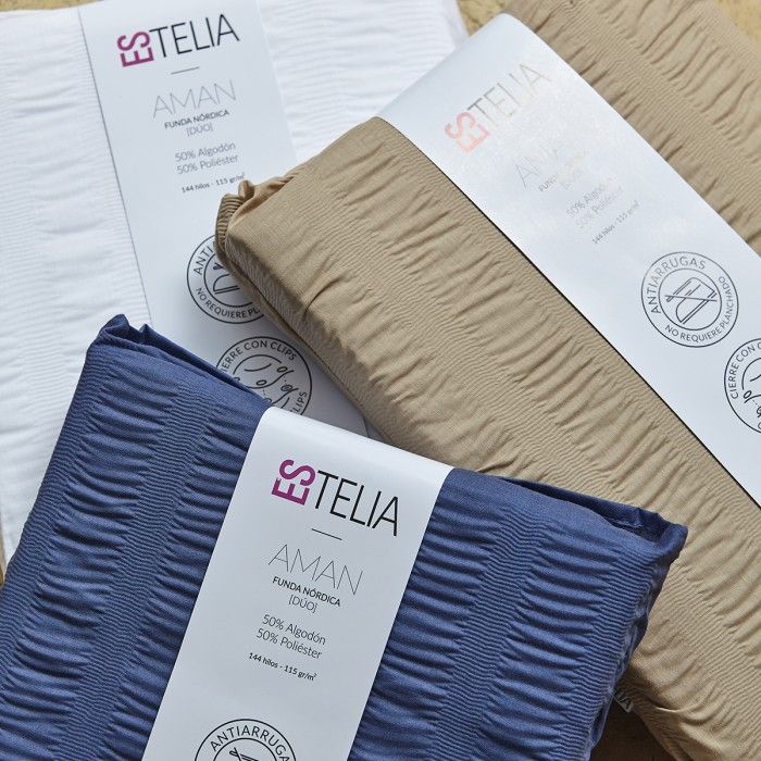 Dúo funda nórdica + almohada aman presentacion bolsa de tela