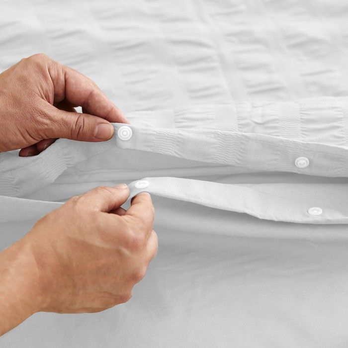 Dúo funda nórdica + almohada aman blanco cierre con clips