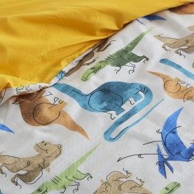 Dúo funda nórdica + almohada saurios detalle