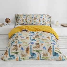 Dúo funda nórdica + almohada saurios escena de cama