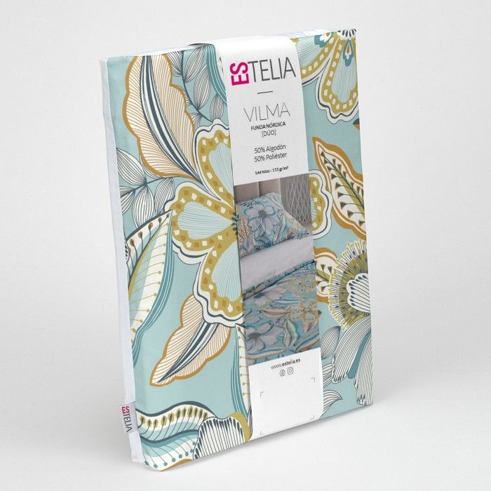 Dúo funda nórdica + almohada vilma presentacion bolsa de tela