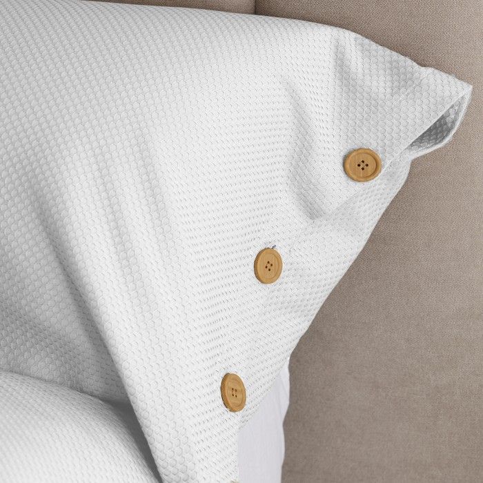 Dúo funda nórdica + almohada con botones suiza blanco almohada botones