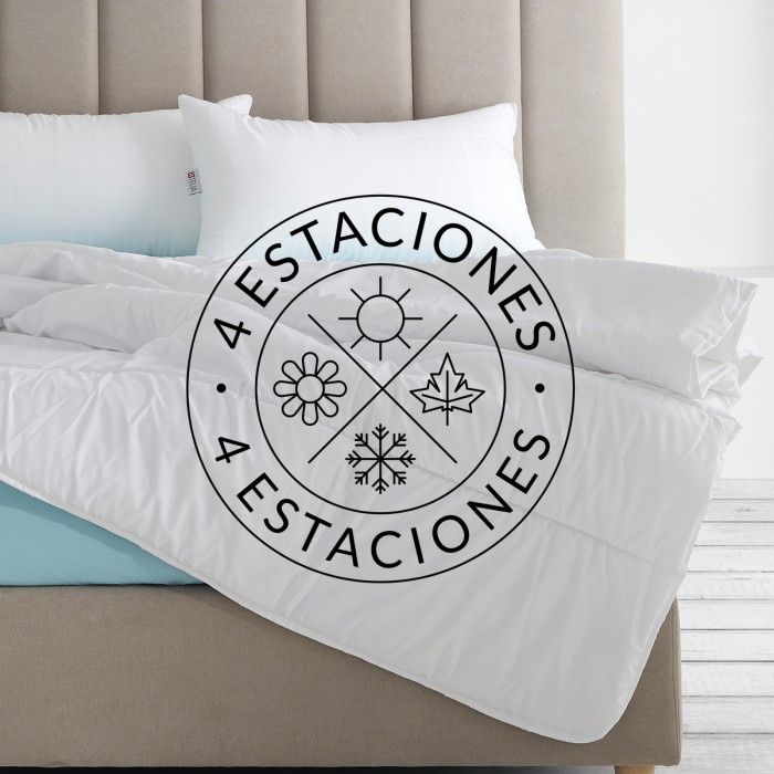 Relleno nórdico 4 estaciones 125+250 gr/m2  blanco escena de cama pictograma
