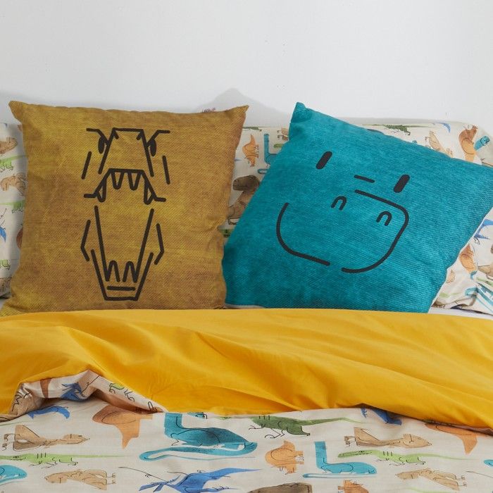 Pack de 2 fundas de cojín Saurios, escena