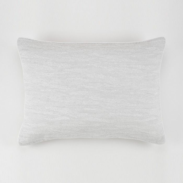 Funda de cojín tejida algodón Taver plata: 50x70cm. Con cremallera invisible