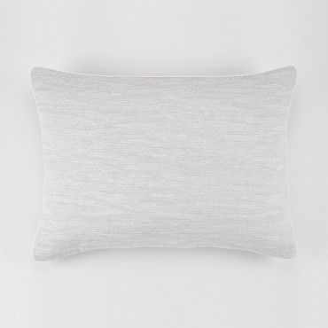 Funda de cojín tejida algodón Taver plata: 50x70cm. Con cremallera invisible