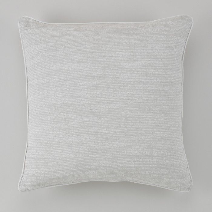 Funda de cojín tejida algodón Taver plata: 50x50cm. Con cremallera invisible