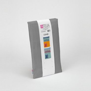 Funda de almohada algodón poliéster titanio presentación en bolsa de tela reutilizable