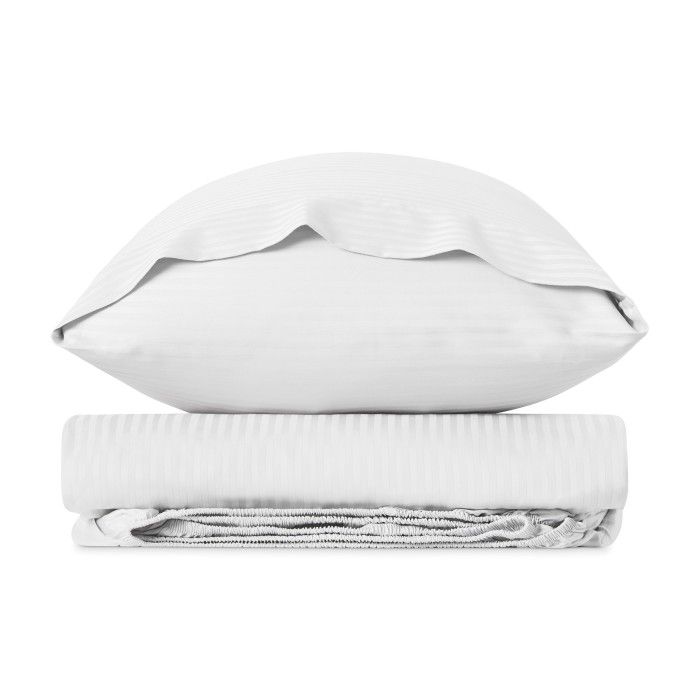 juego sábanas satén listado blanco bodegón