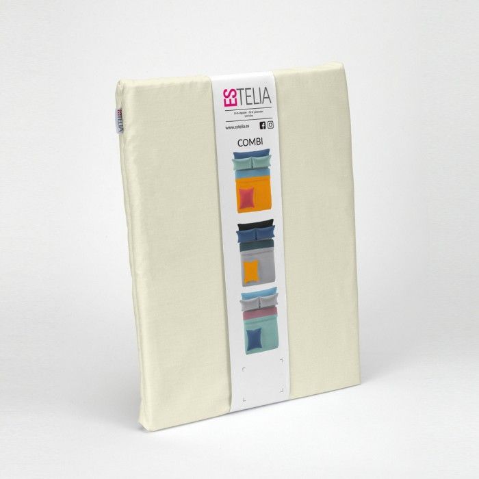 Sábana encimera algodón poliéster crema presentación en bolsa de tela