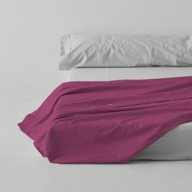 Sábana encimera algodón poliéster fucsia escena de cama