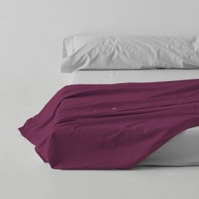 Sábana encimera algodón poliéster morado escena de cama