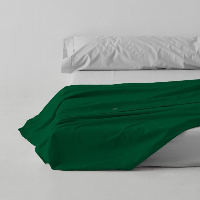 Sábana encimera algodón poliéster verde billar escena de cama