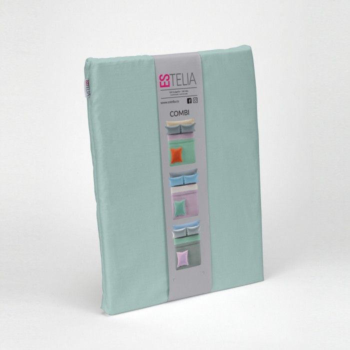 Sábana encimera algodón aqua presentación en bolsa de tela