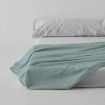 Sábana encimera algodón aqua escena de cama